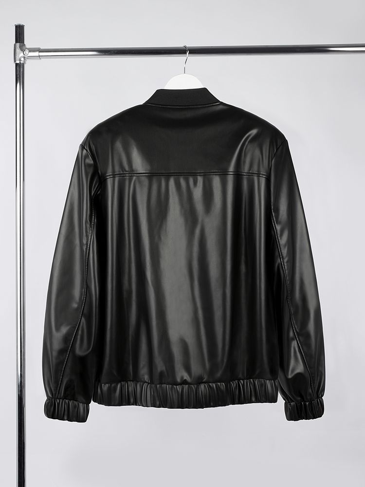 Бомбер из искусственной кожи Univer