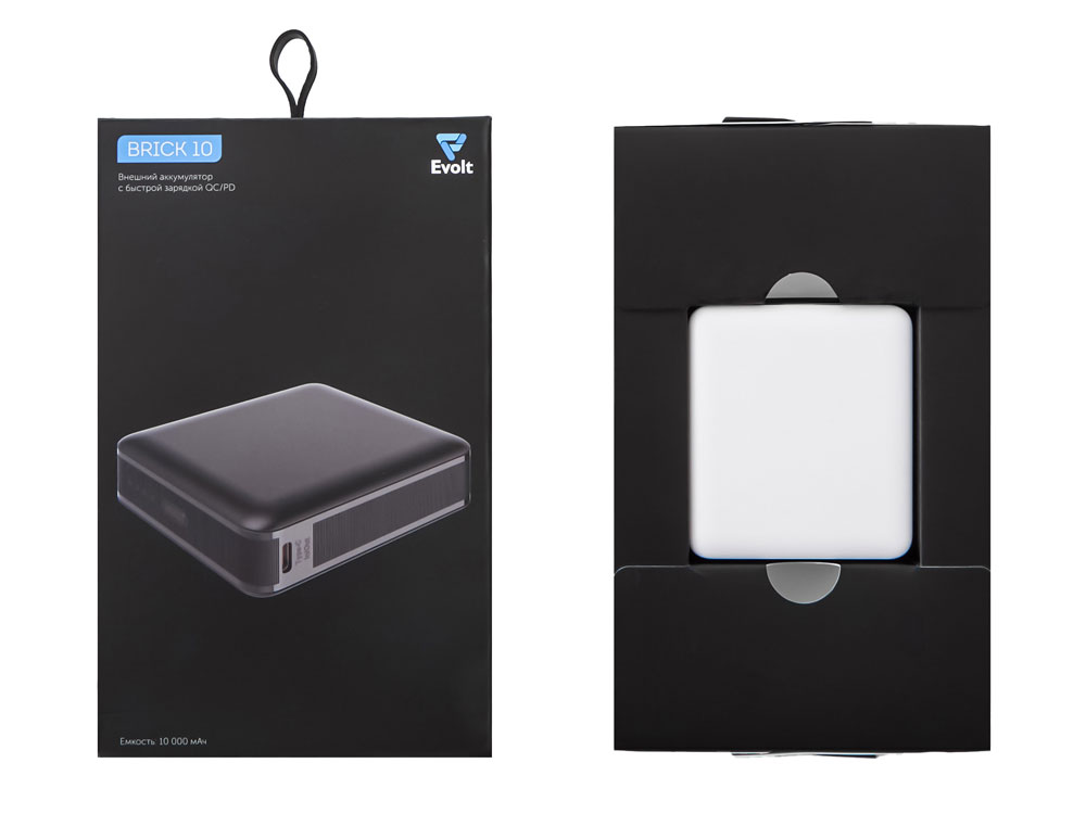 Внешний аккумулятор Brick 10 с быстрой зарядкой QC/PD, 10000 мАч