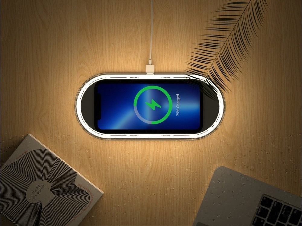 Ночник с беспроводной зарядкой и RGB подсветкой Miracle, 15 Вт