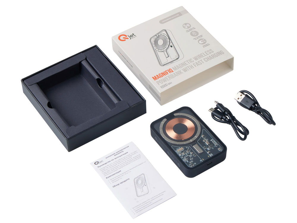 Беспроводной магнитный внешний аккумулятор с QC\PD MagnifIQ, 10000 мАч, 15 Вт