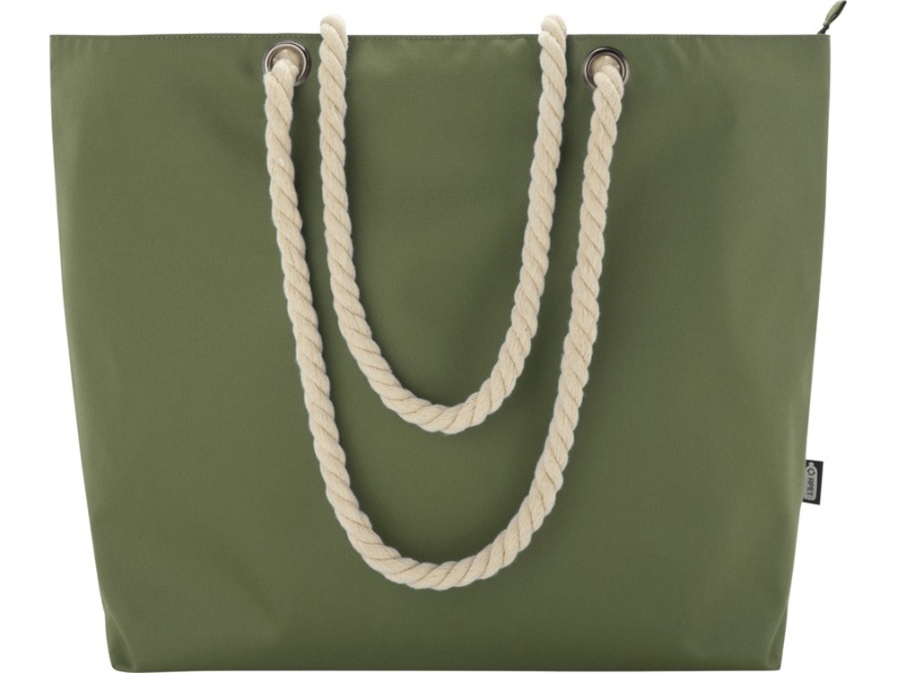 Пляжная сумка-холодильник Panama GRS из переработанных материалов с ручками-шнурками