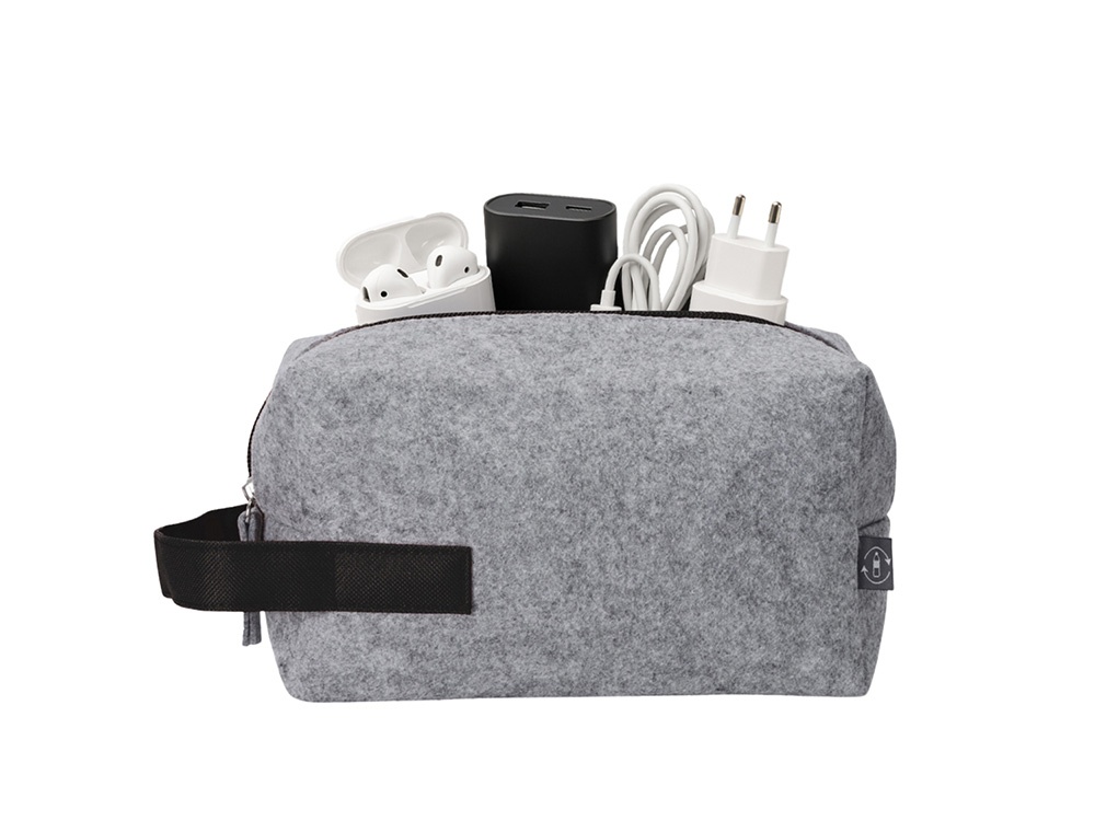 Органайзер для электроники и проводов Felt из RPET-фетра с ручкой