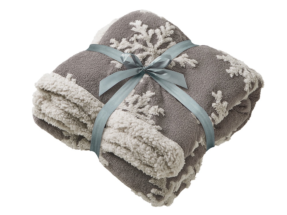 Плед Snowflake новогодний с капюшоном