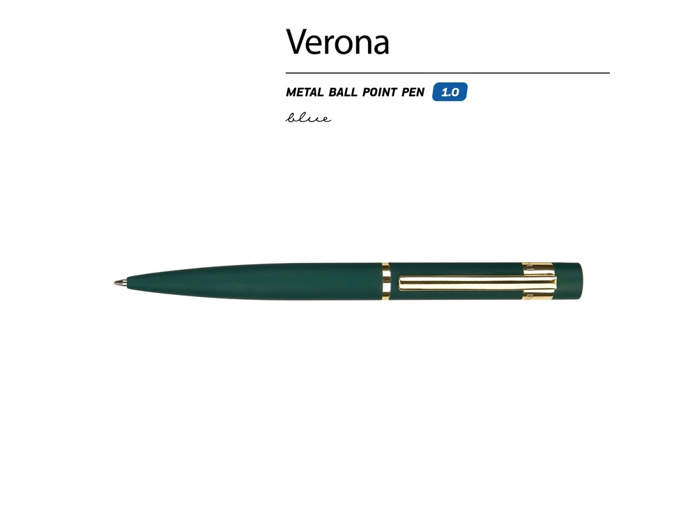 Ручка металлическая шариковая Verona, софт-тач