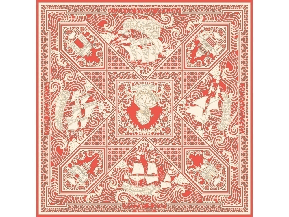 Платок Русская резьба по кости