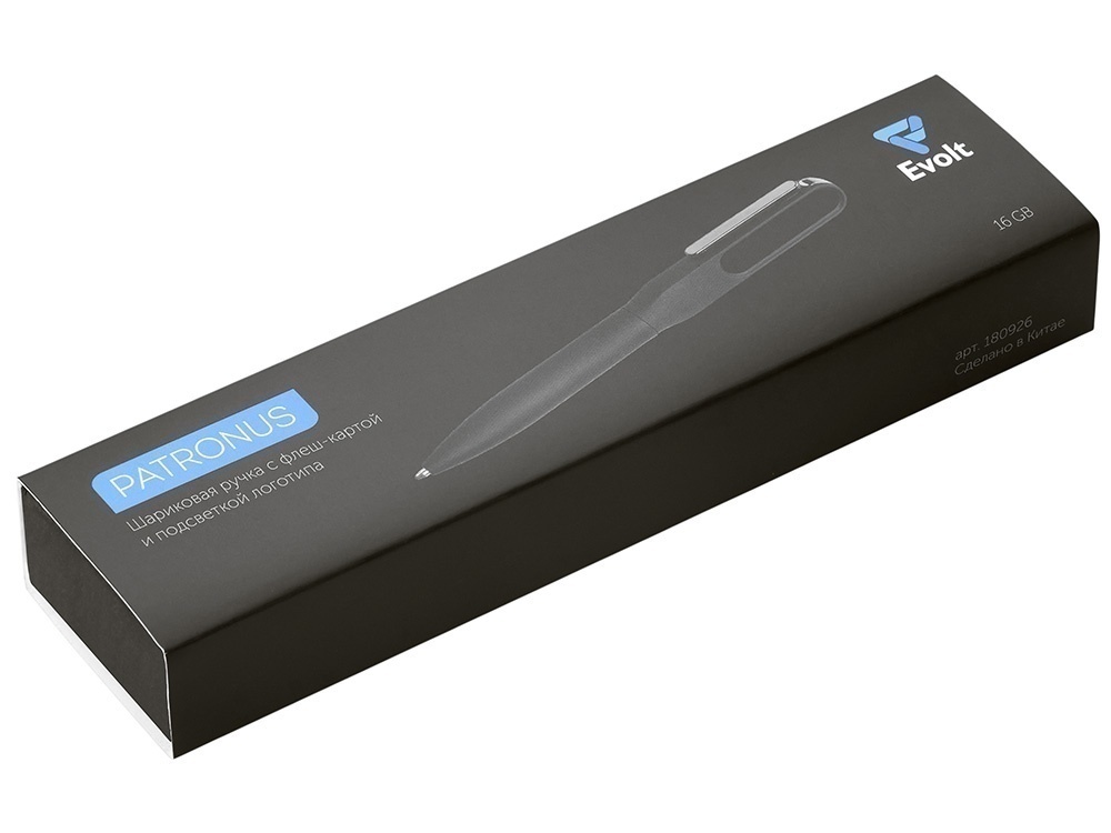 Ручка шариковая металлическая Patronus с флеш-картой на 16 Гб