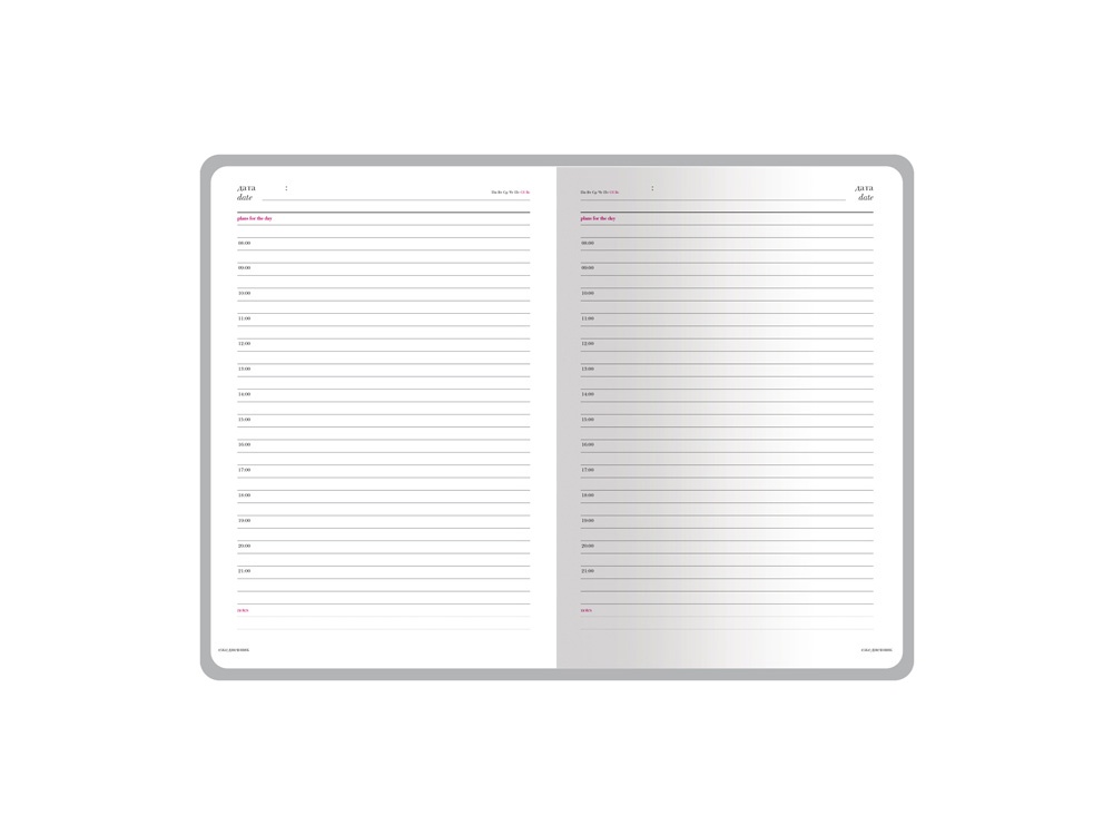 Ежедневник недатированный А5 Sidney Nebraska с серебряным срезом