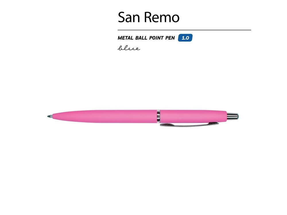 Ручка металлическая шариковая San Remo, софт-тач