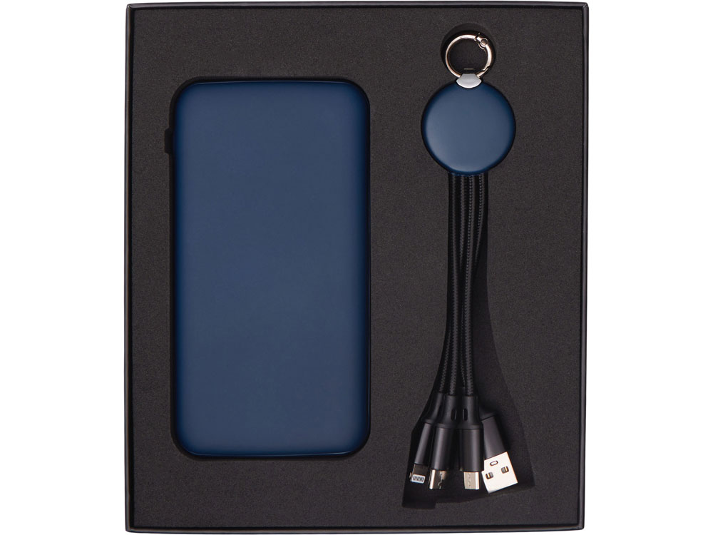 Набор из внешнего аккумулятора и универсального кабеля с подсветкой лого Reserve LED, 10000mAh